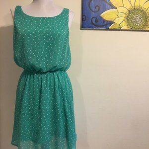 Forever21 Green and White Polka Dot Dress